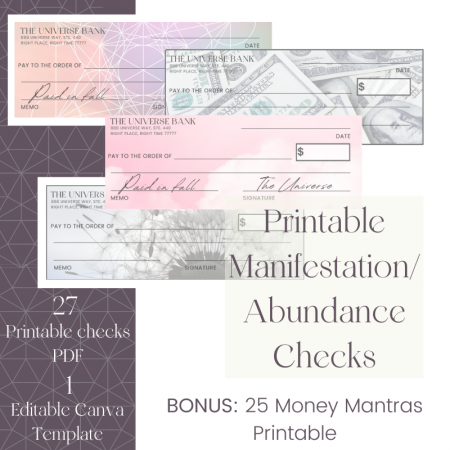 Printable Manifestation Abundance Checks