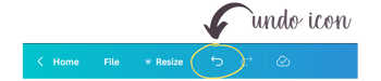 Canva undo icon